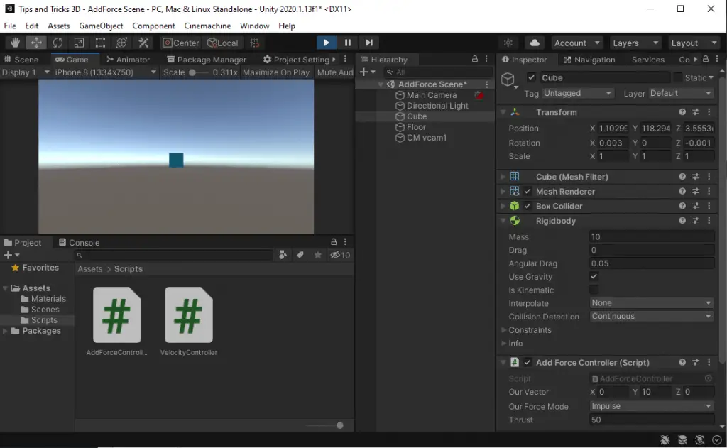 Unity RigidBody AddForce